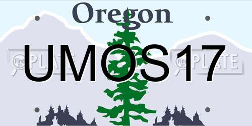 UMOS17 Oregon License Plate