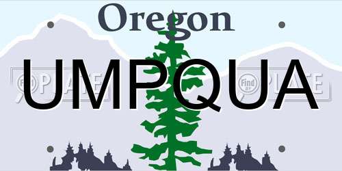 UMPQUA Oregon License Plate