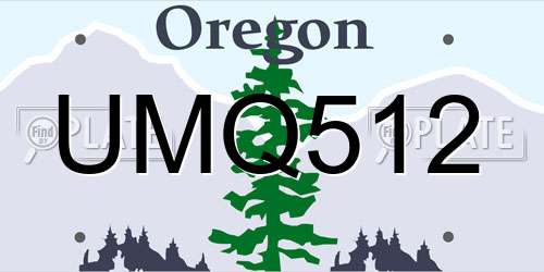 UMQ512 Oregon License Plate