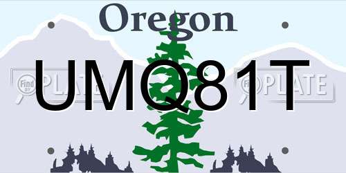 UMQ81T Oregon License Plate