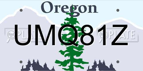 UMQ81Z Oregon License Plate