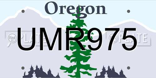 UMR975 Oregon License Plate