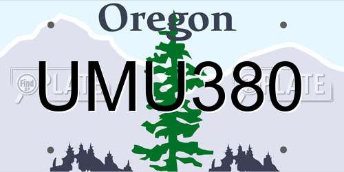 UMU380 Oregon License Plate
