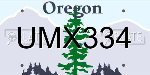 UMX334 Oregon License Plate