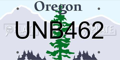 UNB462 Oregon License Plate