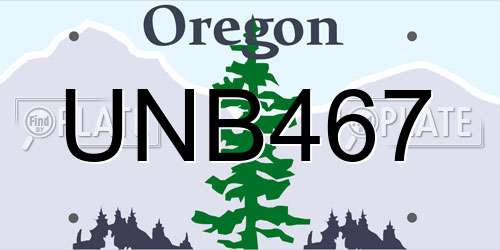 UNB467 Oregon License Plate