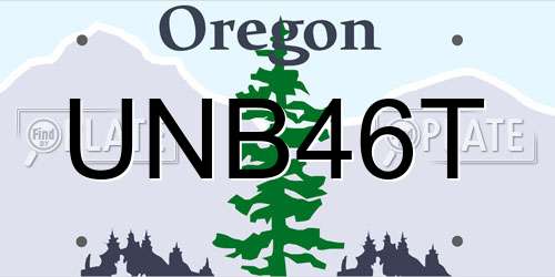 UNB46T Oregon License Plate