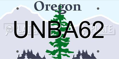 UNBA62 Oregon License Plate