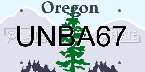 UNBA67 Oregon License Plate