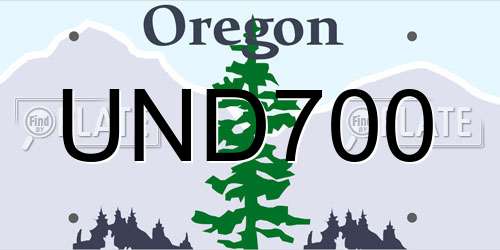 UND700 Oregon License Plate