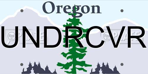 UNDRCVR Oregon License Plate