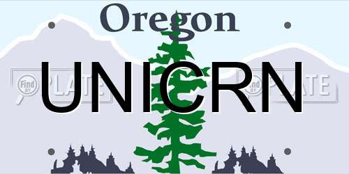UNICRN Oregon License Plate