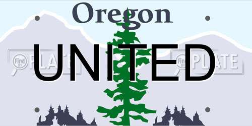 UNITED Oregon License Plate