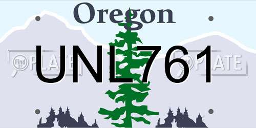 UNL761 Oregon License Plate