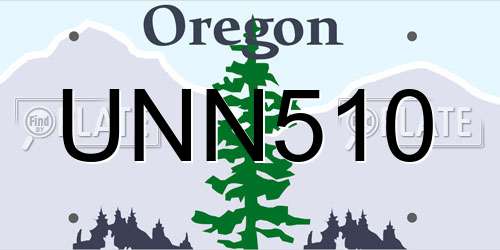 UNN510 Oregon License Plate