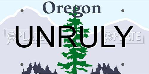 UNRULY Oregon License Plate