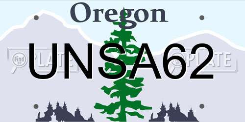 UNSA62 Oregon License Plate