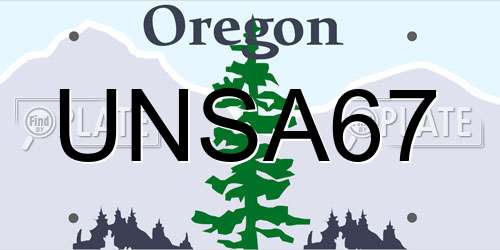 UNSA67 Oregon License Plate