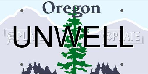 UNWELL Oregon License Plate