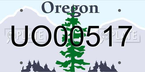 UO00517 Oregon License Plate