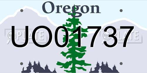 UO01737 Oregon License Plate