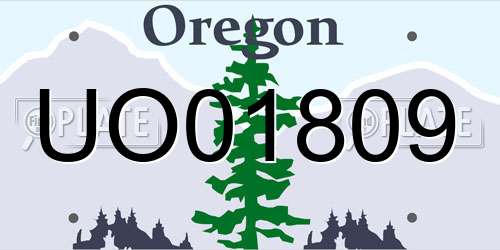UO01809 Oregon License Plate