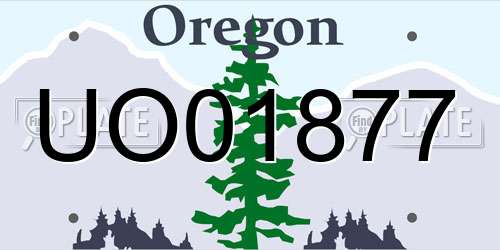 UO01877 Oregon License Plate