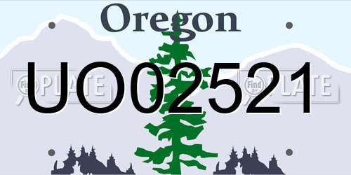 UO02521 Oregon License Plate