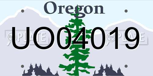 UO04019 Oregon License Plate