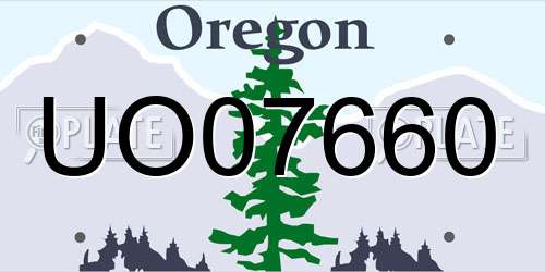 UO07660 Oregon License Plate