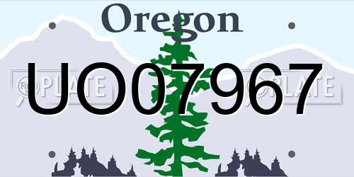 UO07967 Oregon License Plate