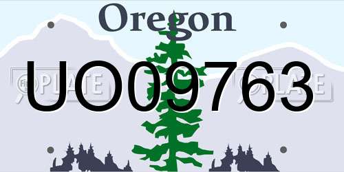 UO09763 Oregon License Plate