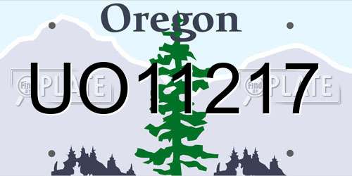 UO11217 Oregon License Plate