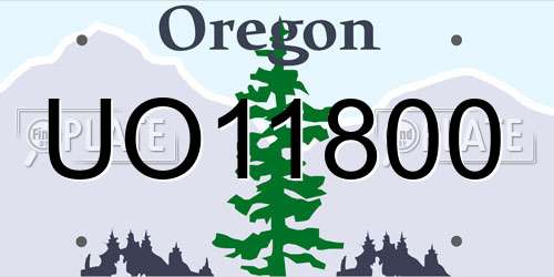 UO11800 Oregon License Plate
