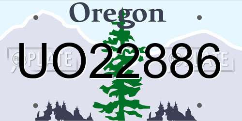 UO22886 Oregon License Plate