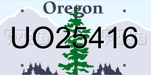 UO25416 Oregon License Plate
