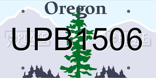 UPB1506 Oregon License Plate