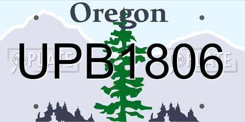 UPB1806 Oregon License Plate