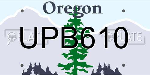 UPB610 Oregon License Plate