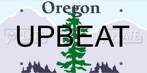UPBEAT Oregon License Plate