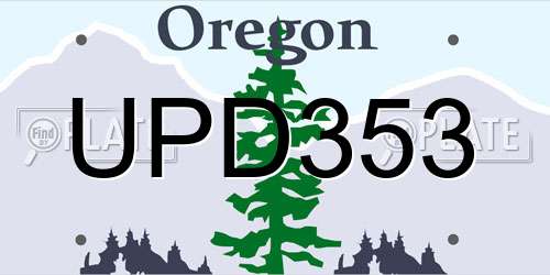 UPD353 Oregon License Plate