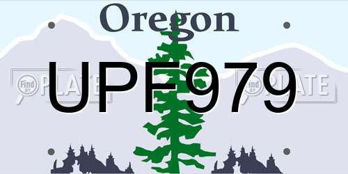 UPF979 Oregon License Plate