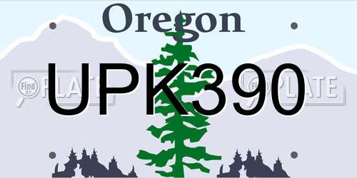 UPK390 Oregon License Plate