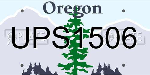 UPS1506 Oregon License Plate
