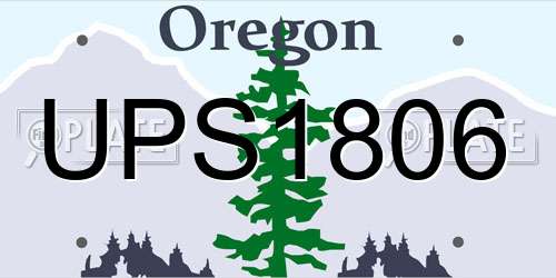 UPS1806 Oregon License Plate