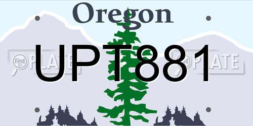 UPT881 Oregon License Plate