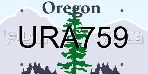 URA759 Oregon License Plate