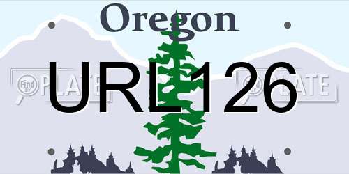 URL126 Oregon License Plate