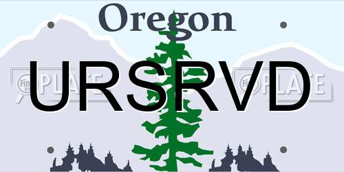 URSRVD Oregon License Plate