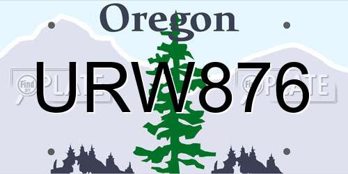 URW876 Oregon License Plate